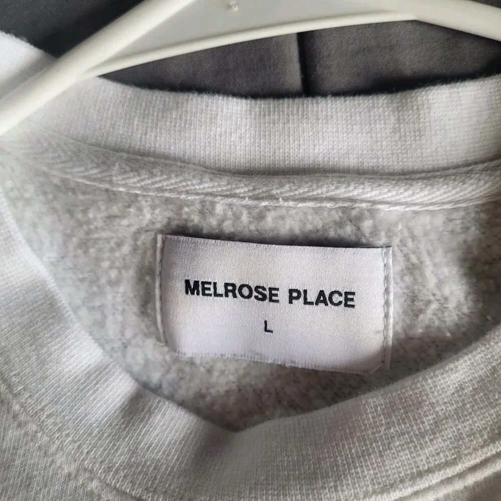 Melrose Place Unisex Midweight Pigment-Dyed Crewneck Sweatshirt Size Large White